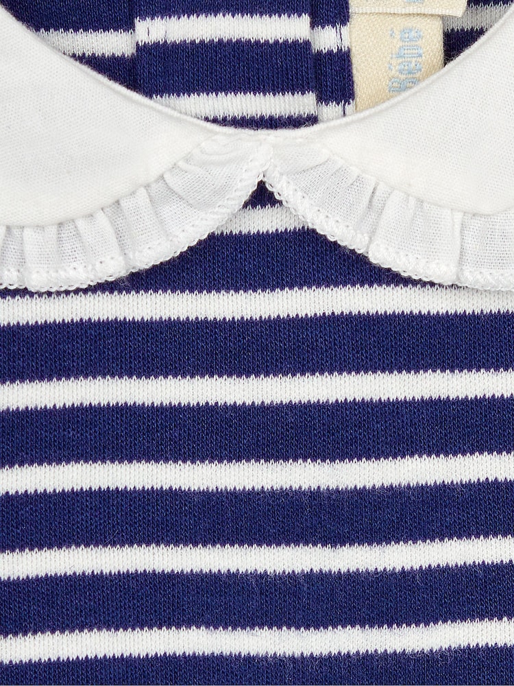 JoJo Maman Bébé Navy Classic Peter Pan Jersey Dress - Image 2 of 3