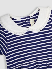 JoJo Maman Bébé Navy Classic Peter Pan Jersey Dress - Image 3 of 3