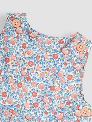 JoJo Maman Bébé Blue Seashell Appliqué Pocket Ditsy Floral Dungarees - Image 3 of 3