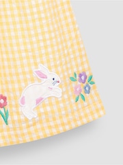 JoJo Maman Bébé Yellow Bunny Gingham Appliqué Pretty Summer Dress - Image 5 of 6
