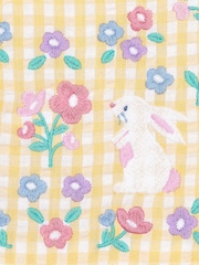 JoJo Maman Bébé Yellow Bunny Gingham Appliqué Pretty Summer Dress - Image 6 of 6