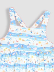 JoJo Maman Bébé Blue Seaside Scene Cross Back Dress - Image 3 of 3