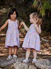 JoJo Maman Bébé Pink Safari Animals Cross Back Dress - Image 1 of 5