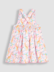 JoJo Maman Bébé Pink Safari Animals Cross Back Dress - Image 4 of 5