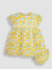JoJo Maman Bébé White Lemon Bloom Smocked Dress - Image 1 of 4