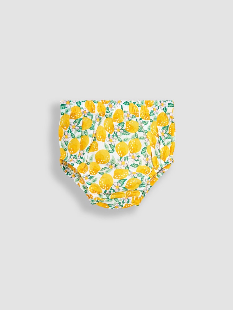 JoJo Maman Bébé White Lemon Bloom Smocked Dress - Image 4 of 4