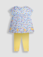 JoJo Maman Bébé Lilac Purple Duck 2-Piece Appliqué Blouse & Leggings Set - Image 1 of 4