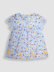 JoJo Maman Bébé Lilac Purple Duck 2-Piece Appliqué Blouse & Leggings Set - Image 2 of 4