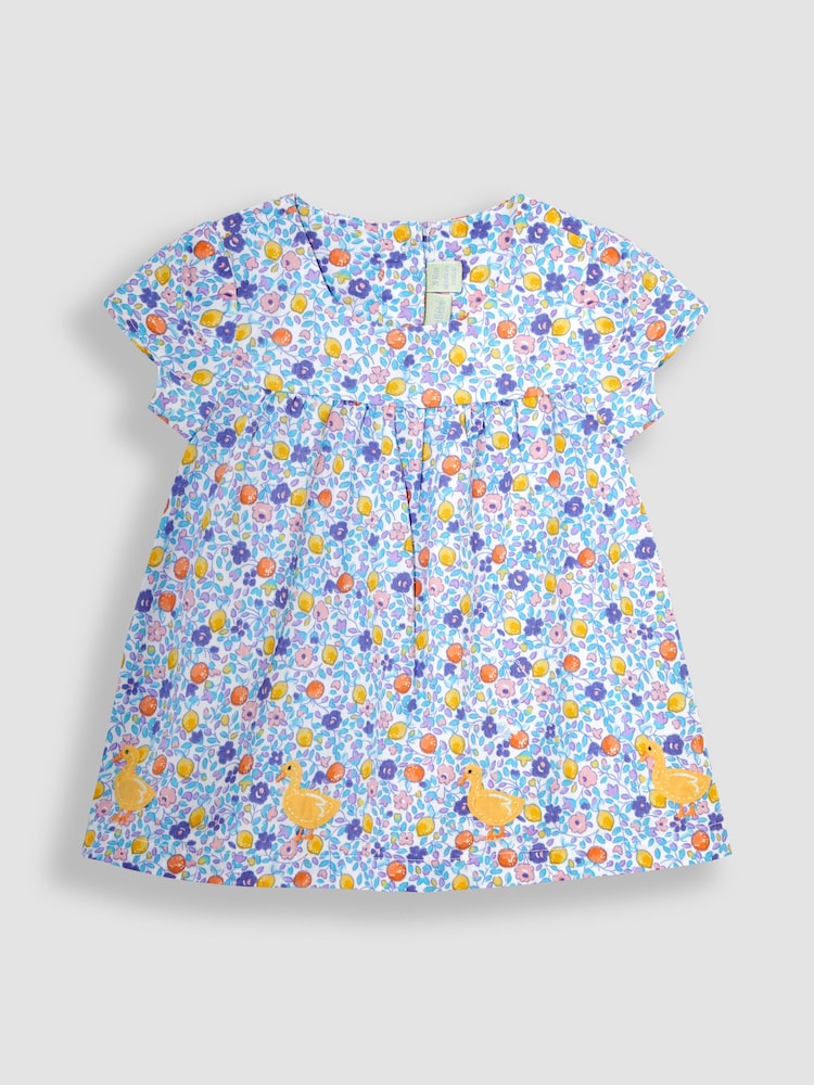 JoJo Maman Bébé Lilac Purple Duck 2-Piece Appliqué Blouse & Leggings Set - Image 2 of 4