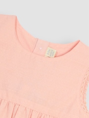 JoJo Maman Bébé Coral Pink Seashell Embroidered Baby Dress - Image 4 of 4