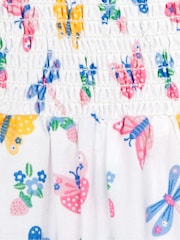 JoJo Maman Bébé Pastel Butterfly & Dragonfly Puff Sleeve Smocked Dress - Image 3 of 3