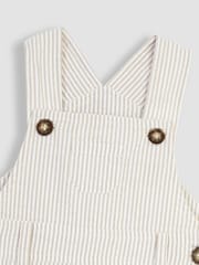 JoJo Maman Bébé Natural Stone Seersucker Stripe Dungarees - Image 3 of 3