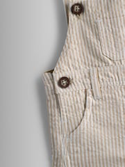 JoJo Maman Bébé Natural Stone Seersucker Stripe Dungarees - Image 4 of 4