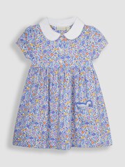 JoJo Maman Bébé Lilac Purple Ditsy Floral Peter Pan Pet In Pocket Jersey Dress - Image 1 of 4