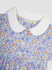 JoJo Maman Bébé Lilac Purple Ditsy Floral Peter Pan Pet In Pocket Jersey Dress - Image 3 of 4