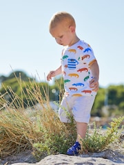 JoJo Maman Bébé Natural Seersucker Stripe Shorts - Image 4 of 4