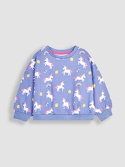 JoJo Maman Bébé Lilac 2-Piece Unicorn Sweatshirt & Joggers Set - Image 4 of 5