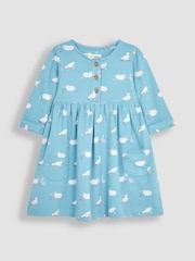 JoJo Maman Bébé Blue Duck & Friends Button Front Pet In Pocket Button Front Dress - Image 2 of 3