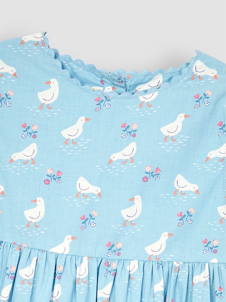 JoJo Maman Bébé Blue Duck Floral Summer Dress - Image 6 of 6