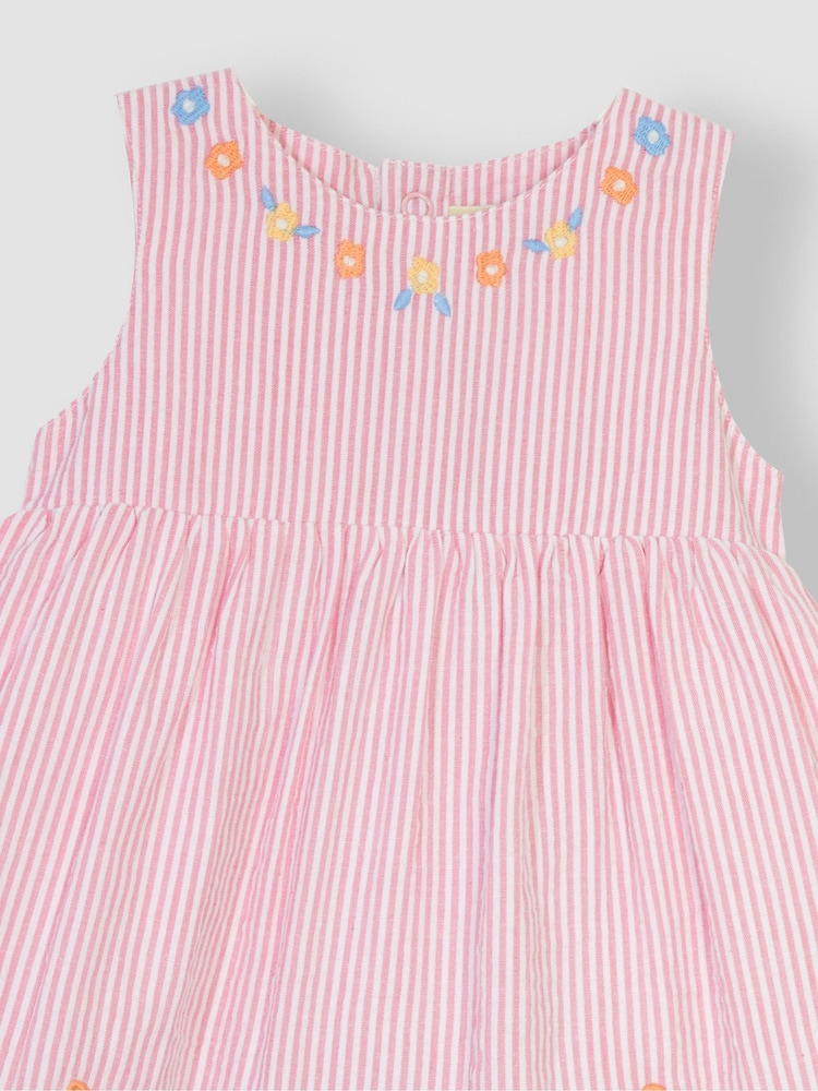 JoJo Maman Bébé Pink Seashell Appliqué Sailor Baby Dress - Image 4 of 4