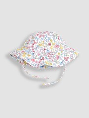 JoJo Maman Bébé Pink Meadow Floral Floppy Sun Hat - Image 1 of 2