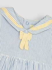 JoJo Maman Bébé Blue Boat Appliqué Sailor Baby Dress - Image 5 of 6