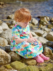 JoJo Maman Bébé Multi Dinosaur Button Front Pet In Pocket Summer Dress - Image 1 of 5