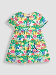 JoJo Maman Bébé Multi Dinosaur Button Front Pet In Pocket Summer Dress - Image 3 of 5