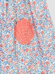 JoJo Maman Bébé Blue Seaside Ditsy Floral Novelty Pocket Dress - Image 2 of 3