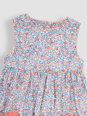 JoJo Maman Bébé Blue Seaside Ditsy Floral Novelty Pocket Dress - Image 3 of 3