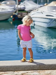 JoJo Maman Bébé Blue Lemon Embroidered Seersucker Pretty Shorts - Image 1 of 4