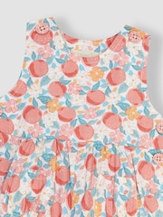 JoJo Maman Bébé Pink Pretty Peach Floral Dungarees - Image 3 of 3