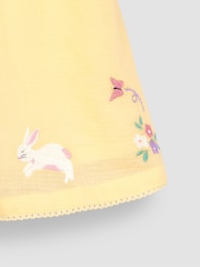 JoJo Maman Bébé Yellow Bunny Floral Embroidered Smocked Baby Dress - Image 4 of 5