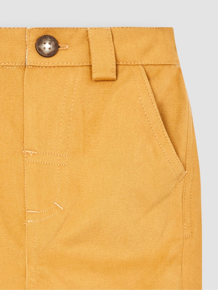 JoJo Maman Bébé Mustard  Yellow Twill Chino Shorts - Image 2 of 3