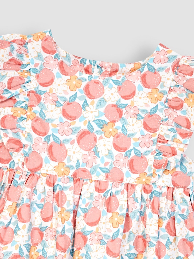 JoJo Maman Bébé Pink Peach Pretty Summer Dress - Image 2 of 3
