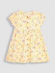 JoJo Maman Bébé Yellow Bunny & Duck Button Through Pet In Pocket Jersey Dress - Image 2 of 3