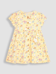 JoJo Maman Bébé Yellow Bunny & Duck Button Through Pet In Pocket Jersey Dress - Image 3 of 3
