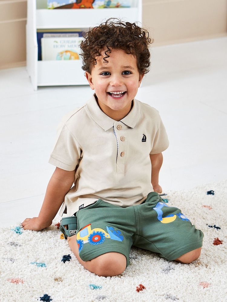 JoJo Maman Bébé Natural Polo Shirt - Image 1 of 5