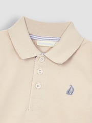 JoJo Maman Bébé Natural Polo Shirt - Image 4 of 5
