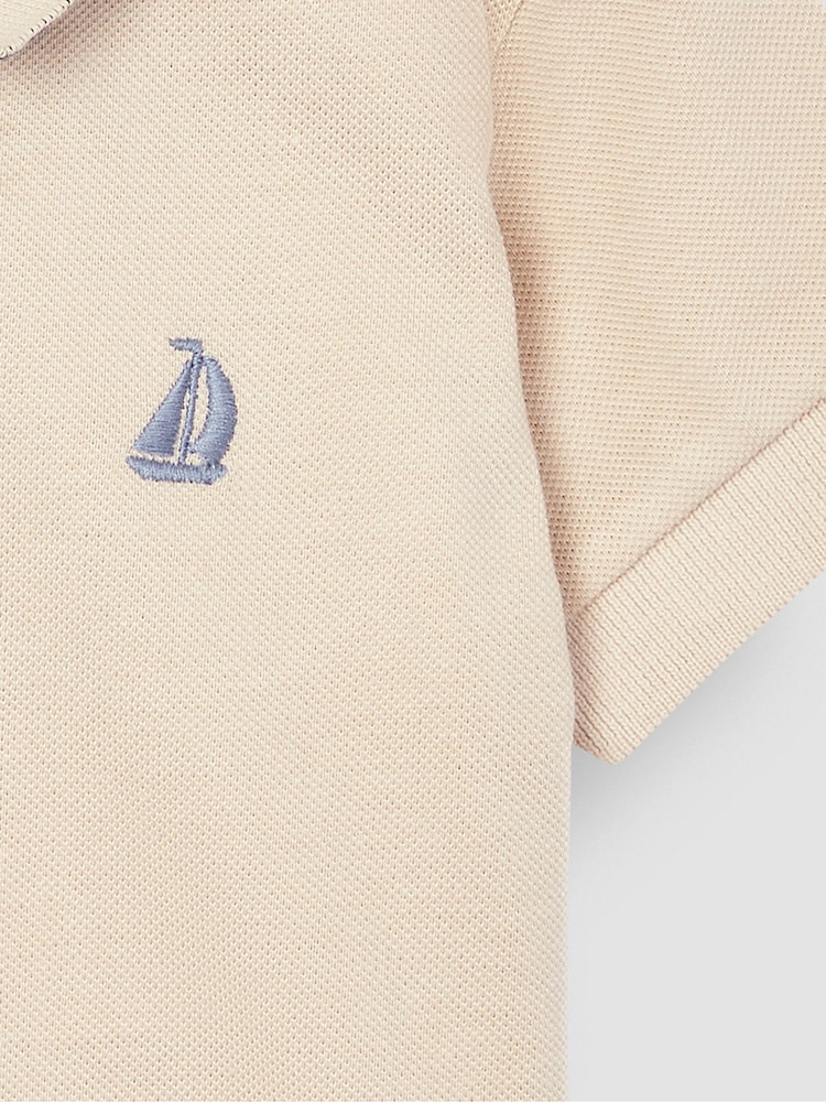 JoJo Maman Bébé Natural Polo Shirt - Image 5 of 5