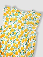 JoJo Maman Bébé Yellow Lemon Bloom Floral Bubble Romper - Image 3 of 3