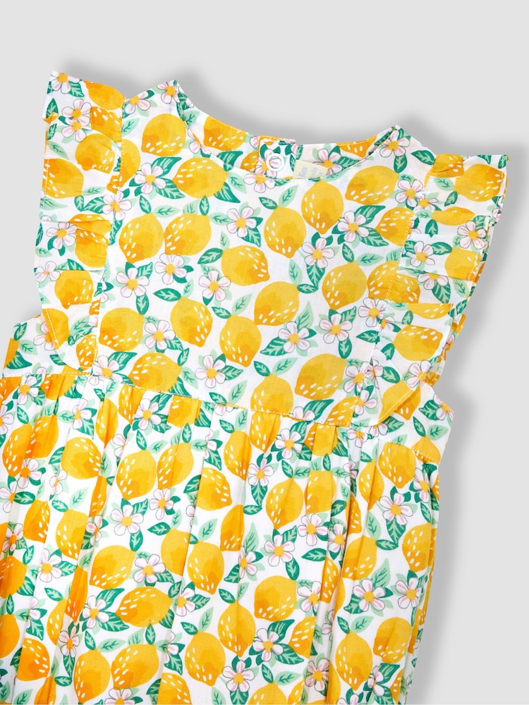 JoJo Maman Bébé Yellow Lemon Bloom Floral Bubble Romper - Image 3 of 3 JoJo Maman Bébé Yellow Lemon Bloom Floral Bubble Romper - Image 3 of 3