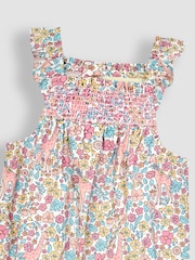 JoJo Maman Bébé Pink Giraffe Floral Sunsuit - Image 3 of 3