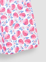 JoJo Maman Bébé Pink Strawberry Bloom Puff Sleeve Smocked Dress - Image 4 of 4