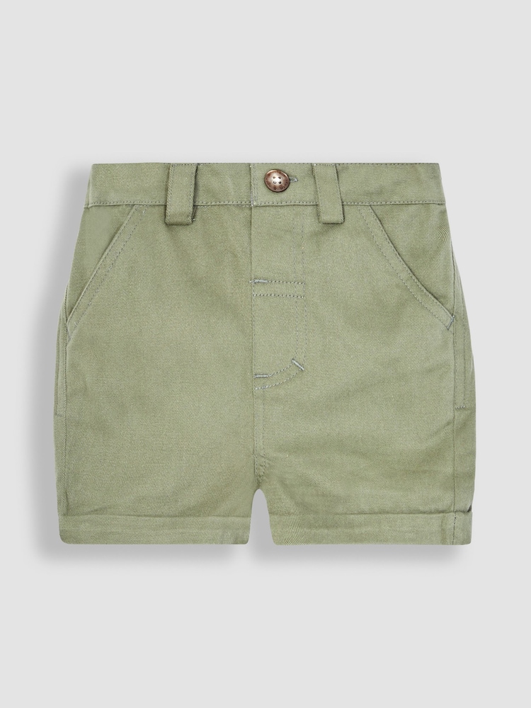 JoJo Maman Bébé Khaki Green Twill Chino Shorts - Image 1 of 3
