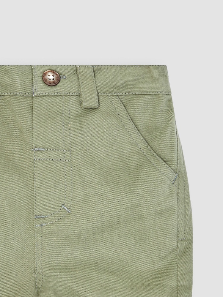 JoJo Maman Bébé Khaki Green Twill Chino Shorts - Image 2 of 3