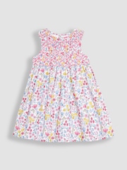JoJo Maman Bébé Blue Meadow Floral Smocked Dress - Image 2 of 4