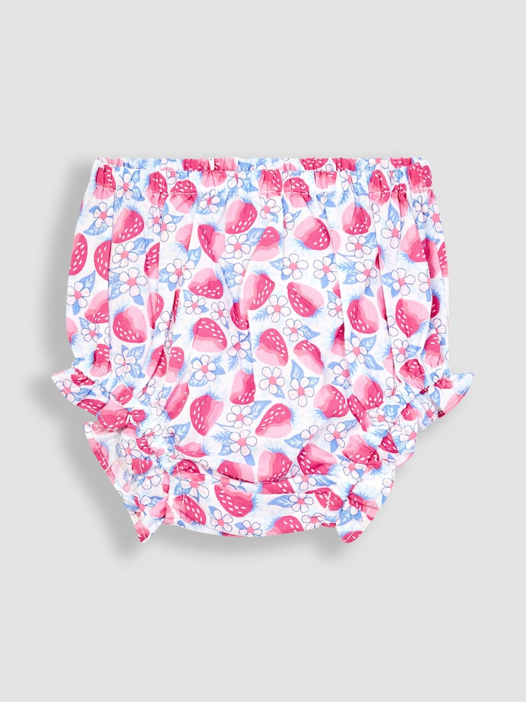 Robe bébé smockée JoJo Maman Bébé Strawberry Bloom avec culotte - Image 3 of 4