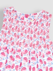 JoJo Maman Bébé Pink Strawberry Bloom Smocked Baby Dress With Knickers - Image 4 of 4