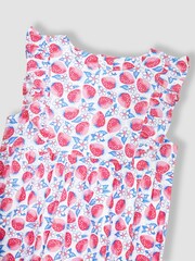 JoJo Maman Bébé Pink Strawberry Bloom Floral Bubble Romper - Image 3 of 3